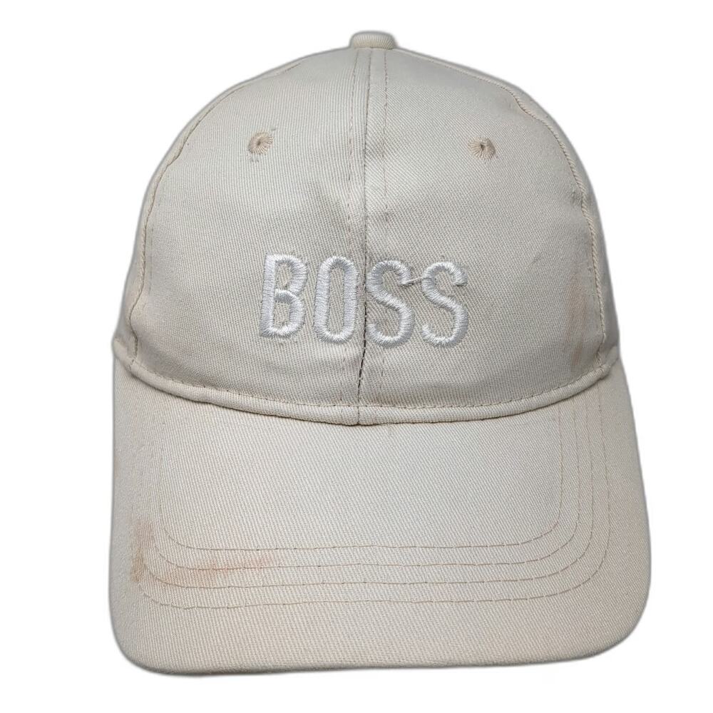 Marcus Adler Baseball Cap Beige One Size BOSS Embroidery Slideback Cotton Hat